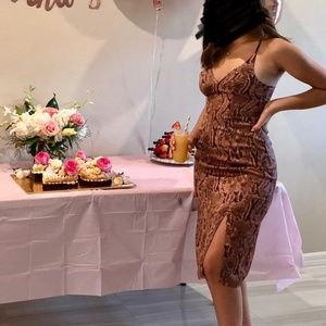 Midi snake print dress